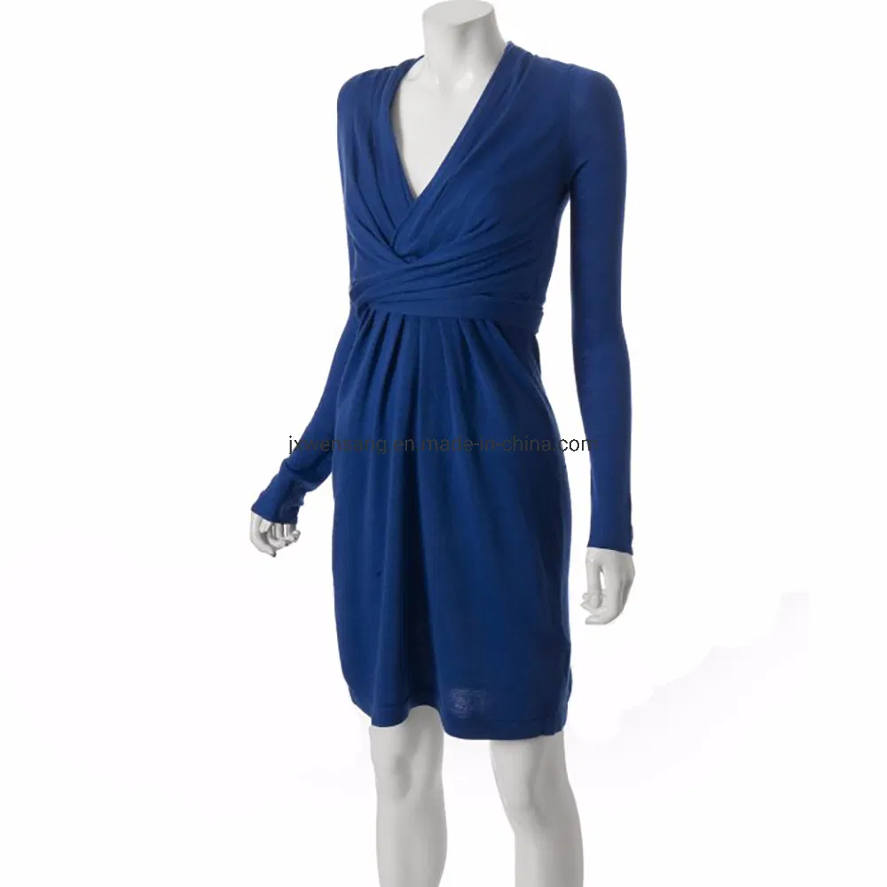 Vestido Envelope Austrália Lã Merino Casual Longo Maternidade