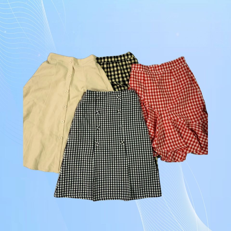 C07 Moda de Segunda Mão Vestido Longo Casual de Algodão de Cintura Alta para o Verão em Fábrica de Atacado Usada Venda Quente Saia Confortável