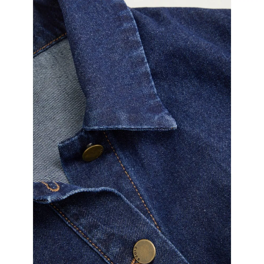 Vestido de Camisa de Denim Feminino