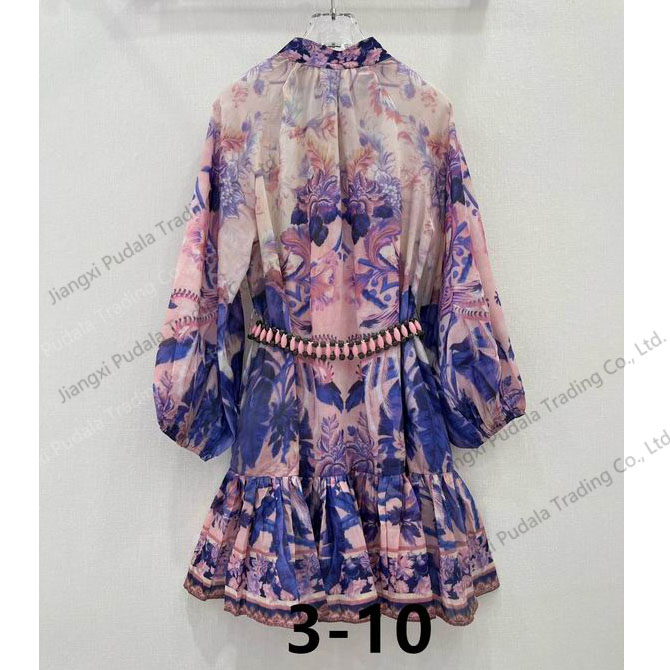 Vestido solto vintage impresso casual de verão para mulheres