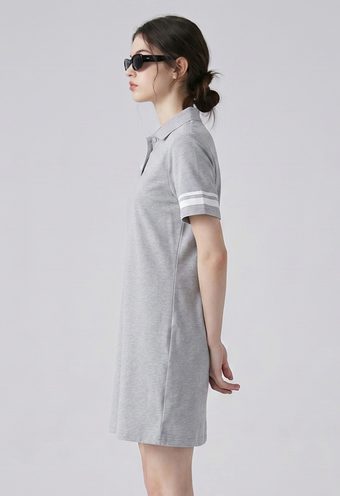 Vestidos Casuais Leves e Macios com Botão e Gola, Vestidos Esticáveis para Viagem com Impressão Personalizada