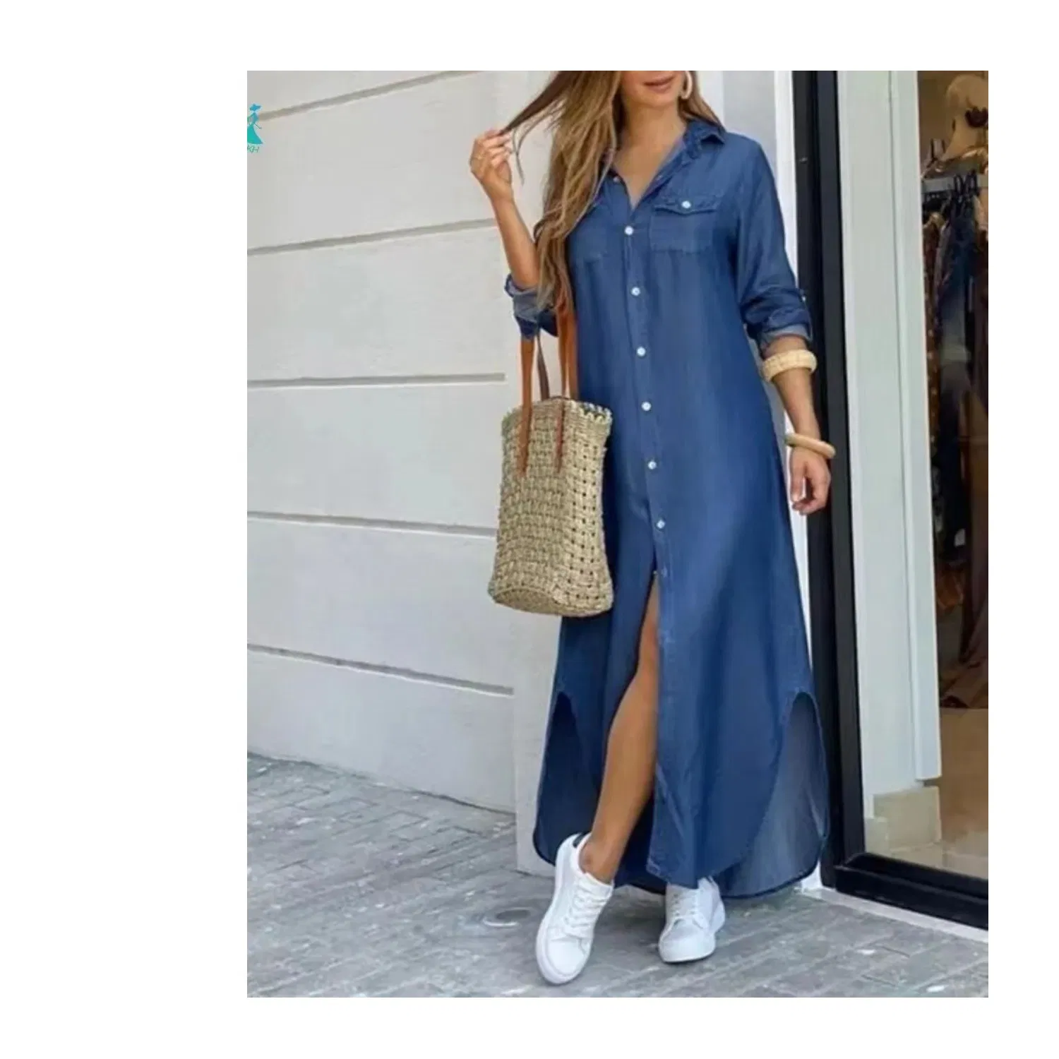 Roupas de Moda Feminina Personalizadas Camisas Sexy Vestidos Longos para Festa Vestidos Jeans por Atacado Vestidos Casuais de Verão Plus Size Vestidos Retro Roupas