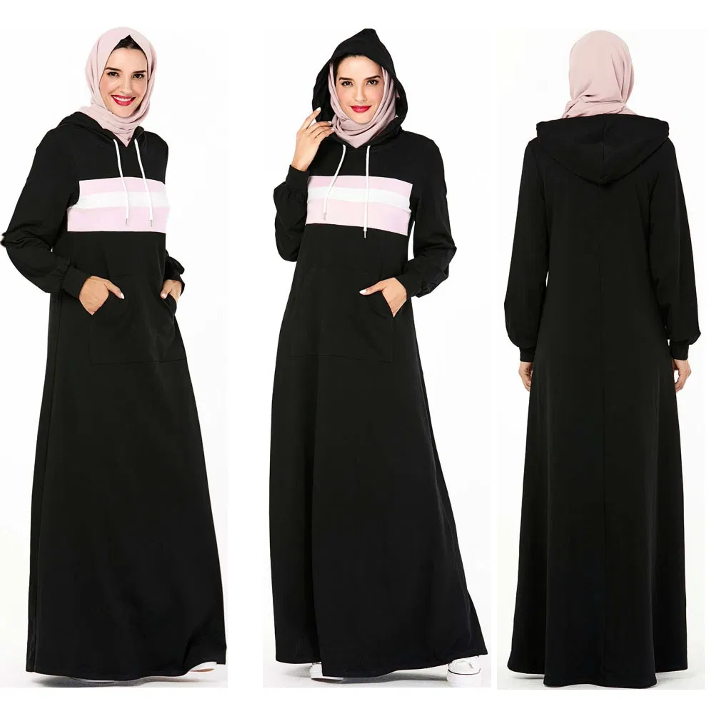 Vestido Maxi Casual com Moletom de Manga Longa para Mulheres, Conjunto de Jogging, Suéter Slim