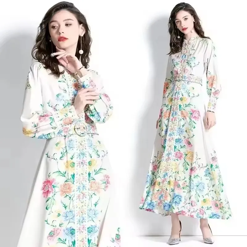 Vestidos Maxi Florais Ecológicos para Mulheres, Conforto em Chiffon