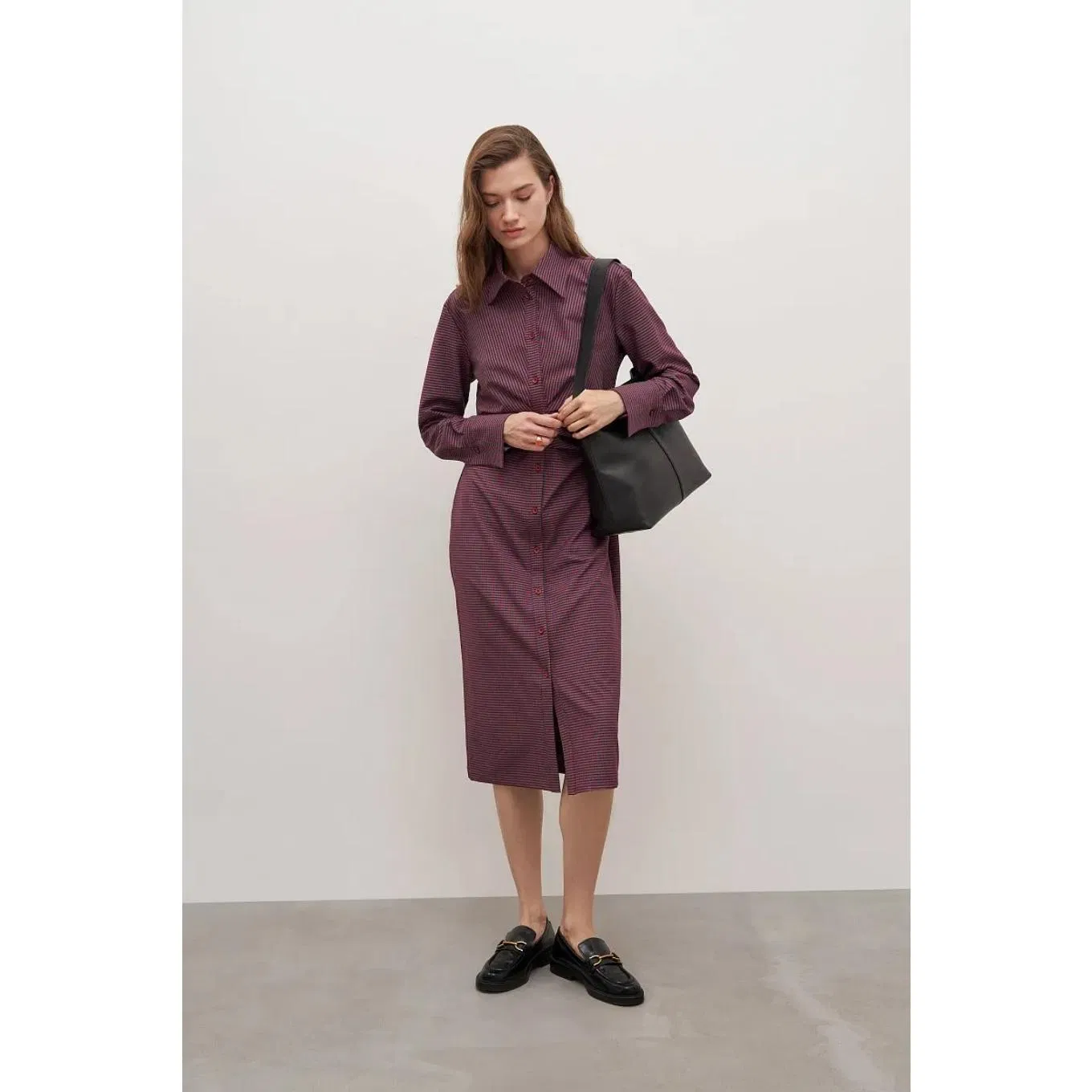 Vestido Casual Longo Feminino Estilo Camiseta Popular por Atacado com Pregas na Cintura