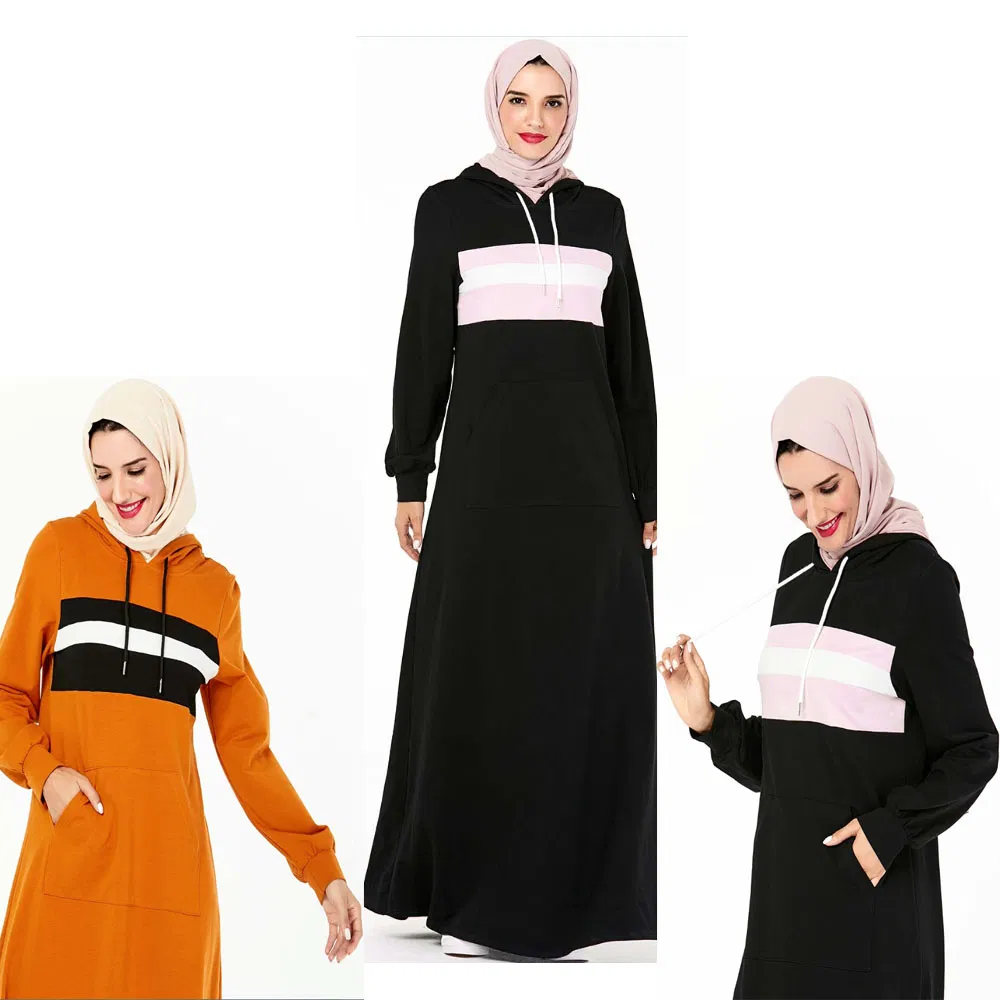 Vestido Maxi Casual com Moletom de Manga Longa para Mulheres, Conjunto de Jogging, Suéter Slim