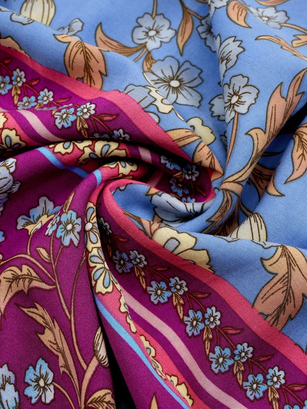 Vestido Casual Primavera Verão Estilo Fresco Estampado Decote em V Manga Voando Estilo Boho