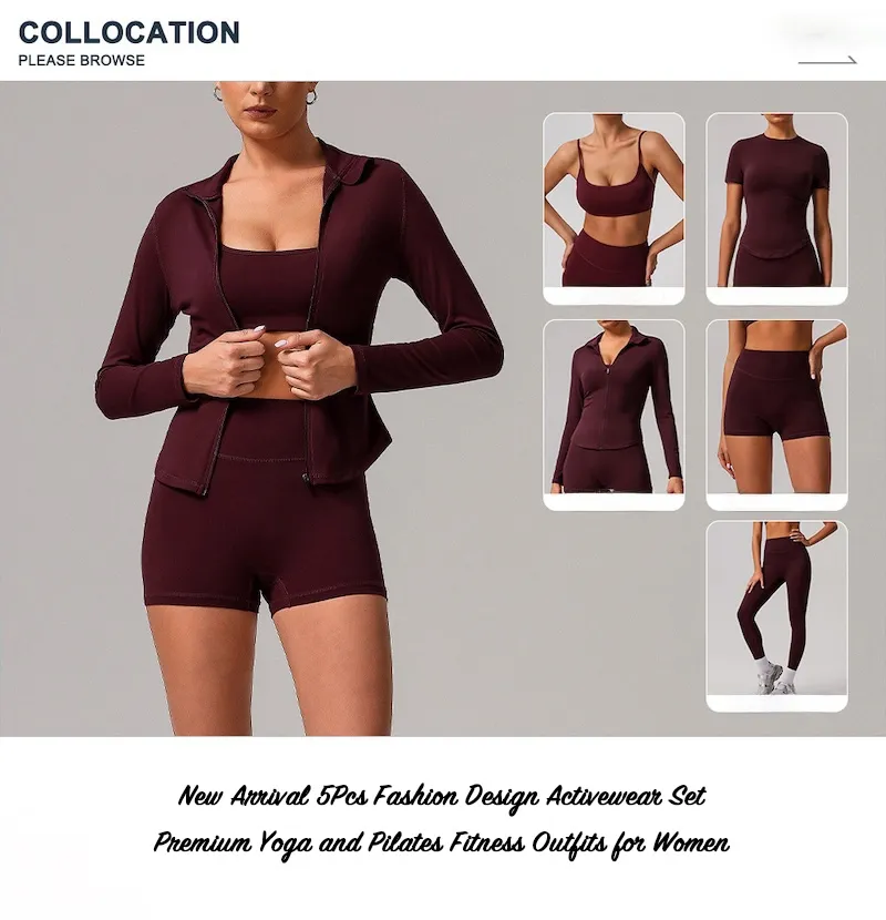 Conjunto ioga pilates 5 peças
