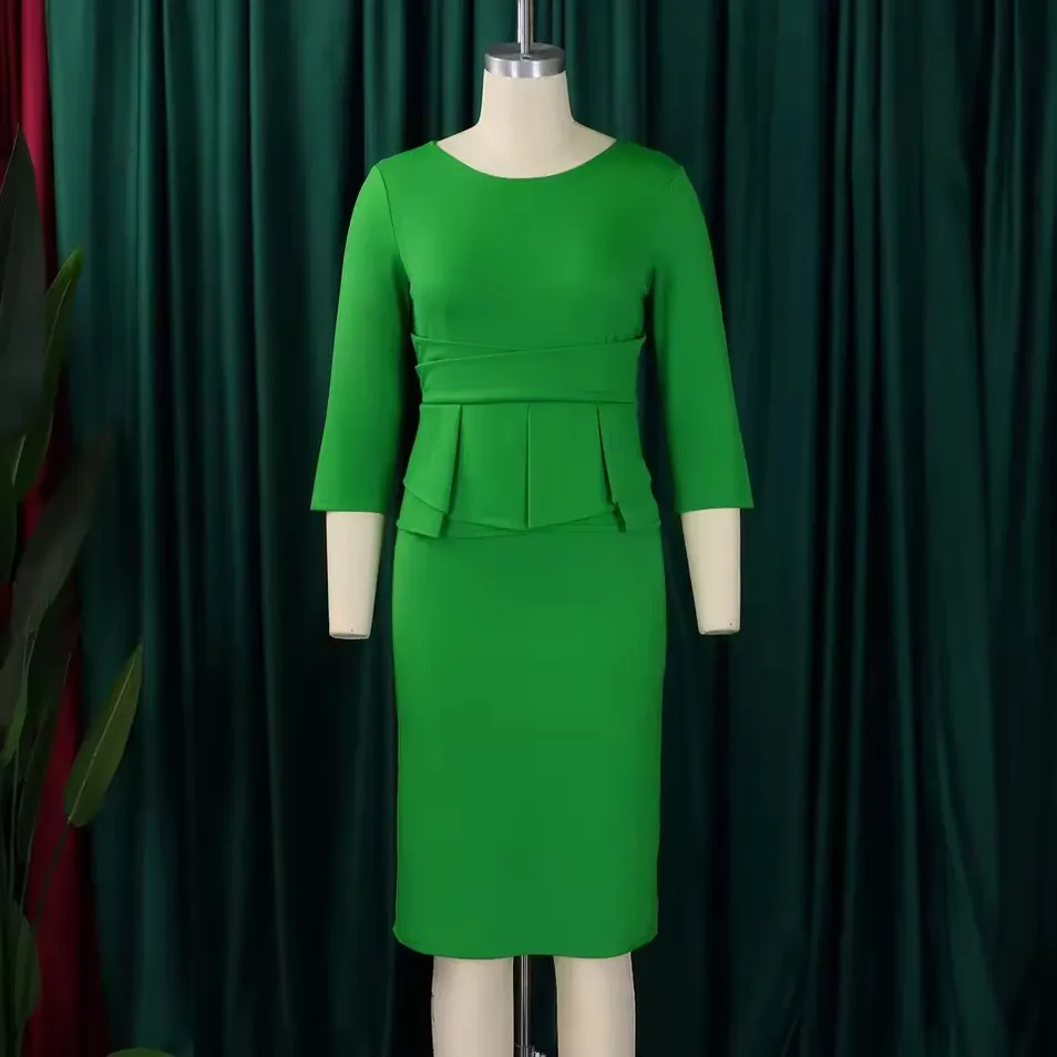Vestido de Trabalho Casual de Verão em Chiffon para Mulheres
