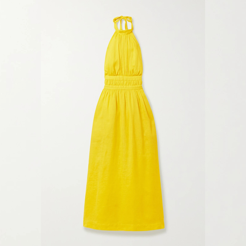 2023 Vestidos Maxi de Praia Soltos Longos Halter Maxi para Noite Prom Casual Vestidos de Verão Roupas Femininas Vestido de Linho