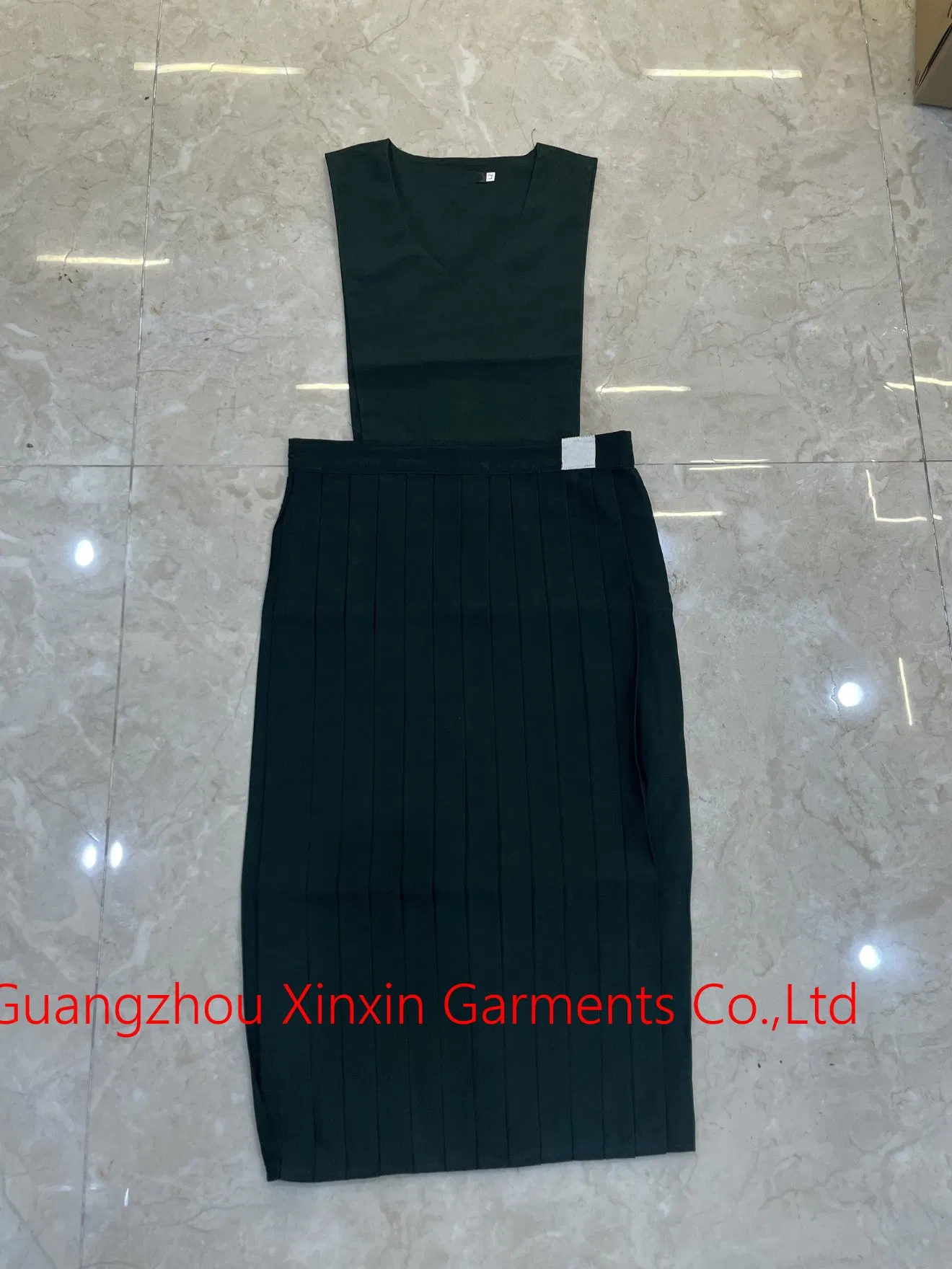 Vestidos de Uniforme Escolar para Meninas com Manga Curta, Botão Frontal, Casual, Vestido A-Line (U2521)