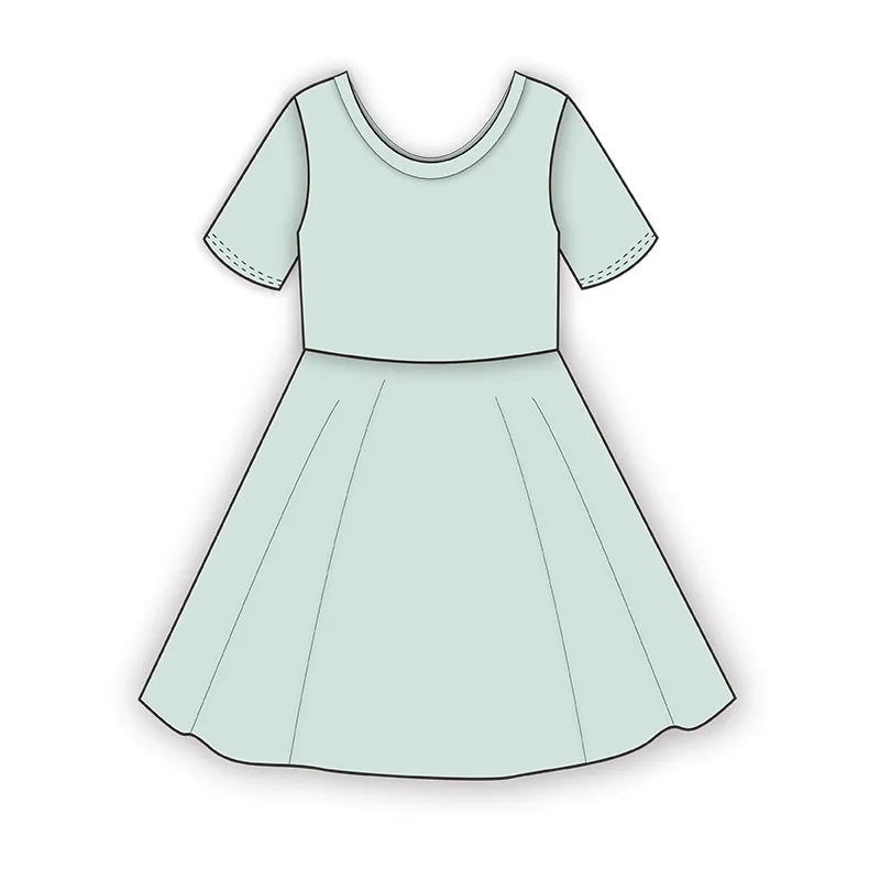 Tecidos de bambu personalizados de fábrica, saias casuais de manga curta, vestidos para bebês, amigáveis à pele