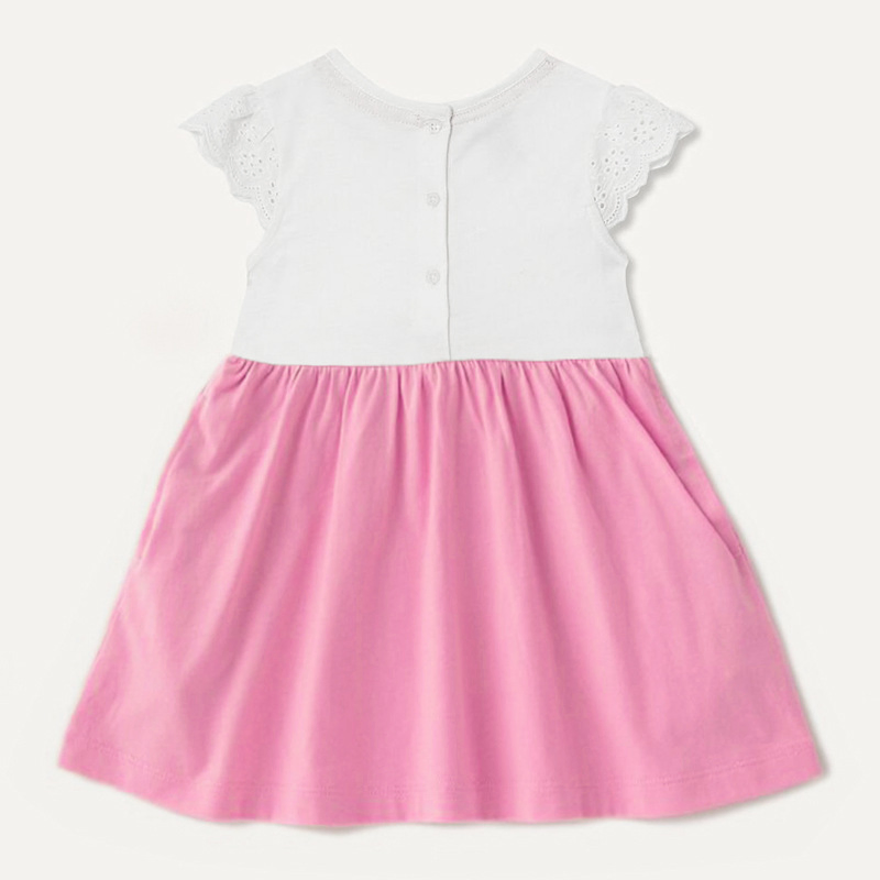 2022 Novos Vestidos de Algodão Listrados Impressos para Bebês Meninas, Respirável, Vestido Casual de Primavera e Verão para Crianças