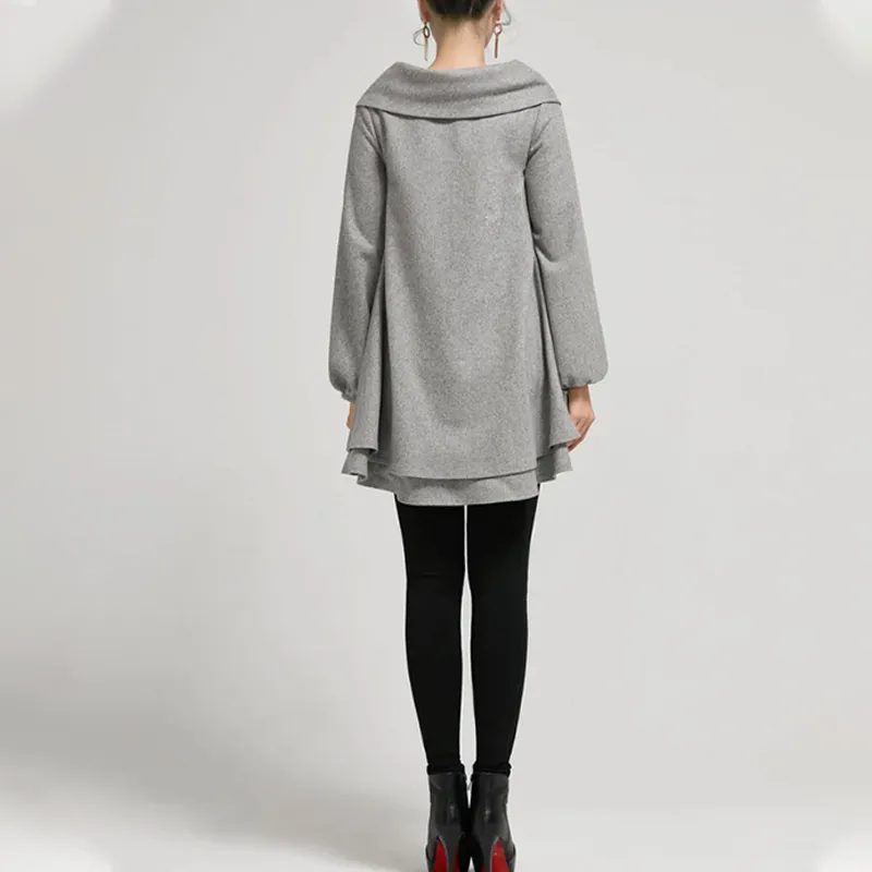 Vestido Tunic Inverno Estiloso para Uso Casual Diário