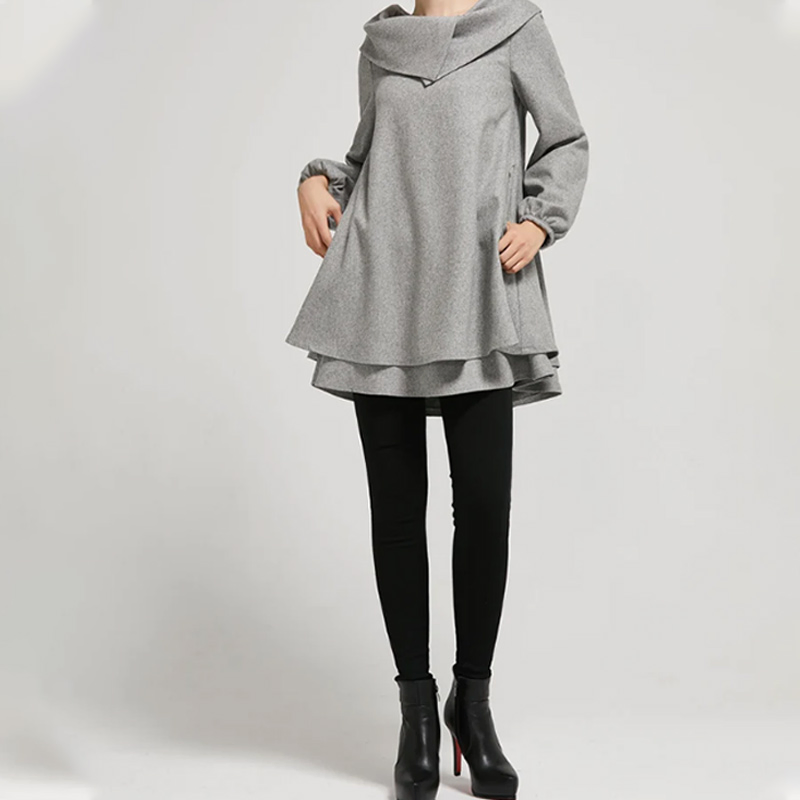 Vestido Tunic Inverno Estiloso para Uso Casual Diário