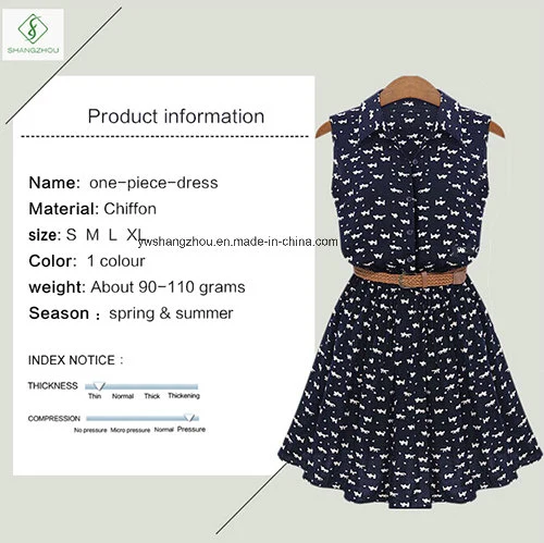 Vestido Casual de Colarinho em Algodão para Mulheres com Novo Design de Moda Fábrica