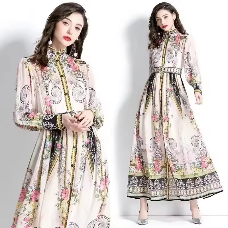Vestidos Maxi Florais Ecológicos para Mulheres, Conforto em Chiffon