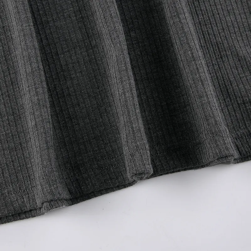 Vestido Justo de Malha com Mangas Longas e Cordão para Mulheres Casual