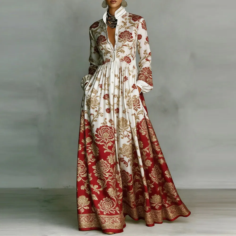 Vestido Casual Retrô para Mulheres em Estilo Europeu