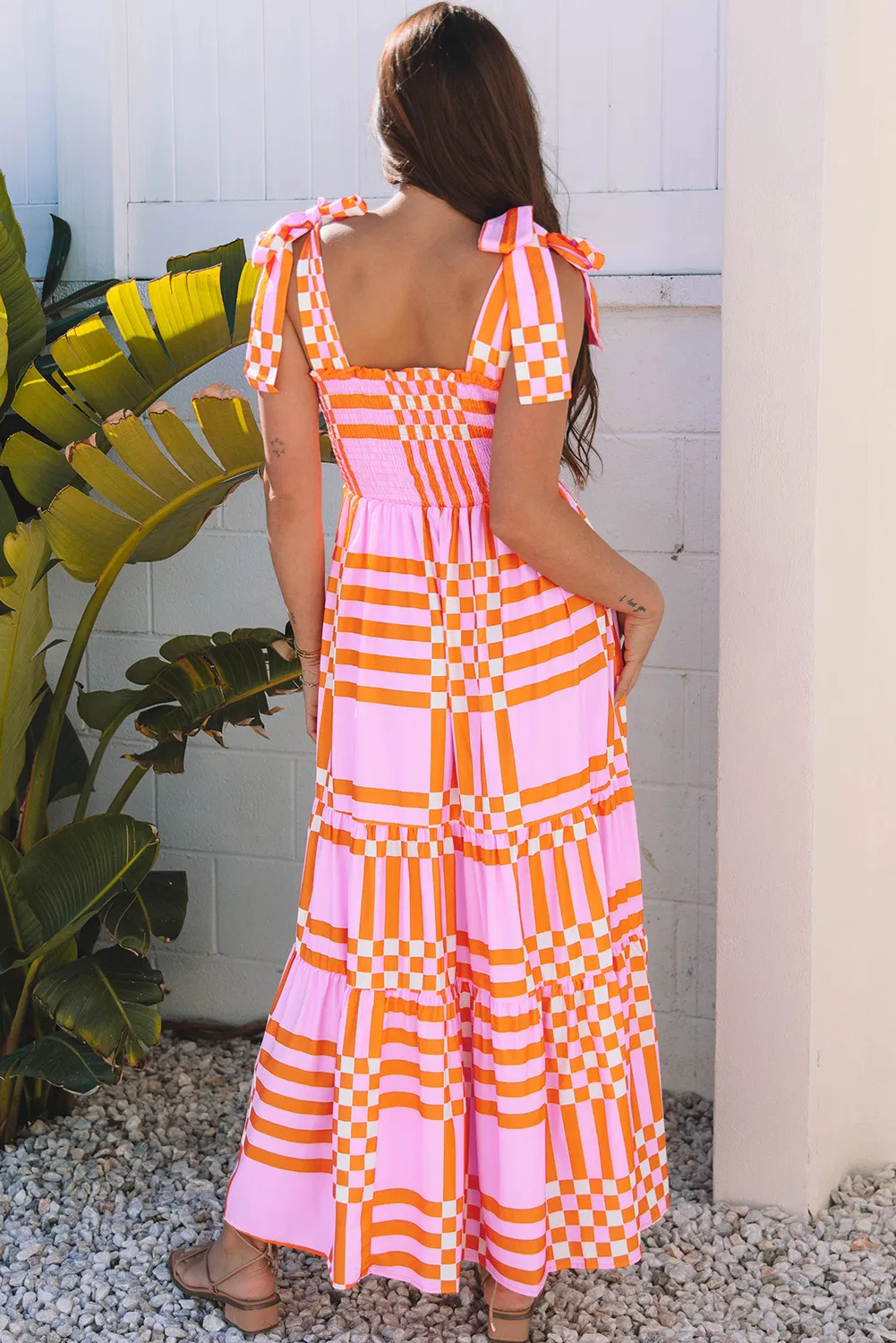 Vestido De Mulher Boho Abstrato Maxi Casual Vestido Longo de Verão para Mulheres - Vista Lateral