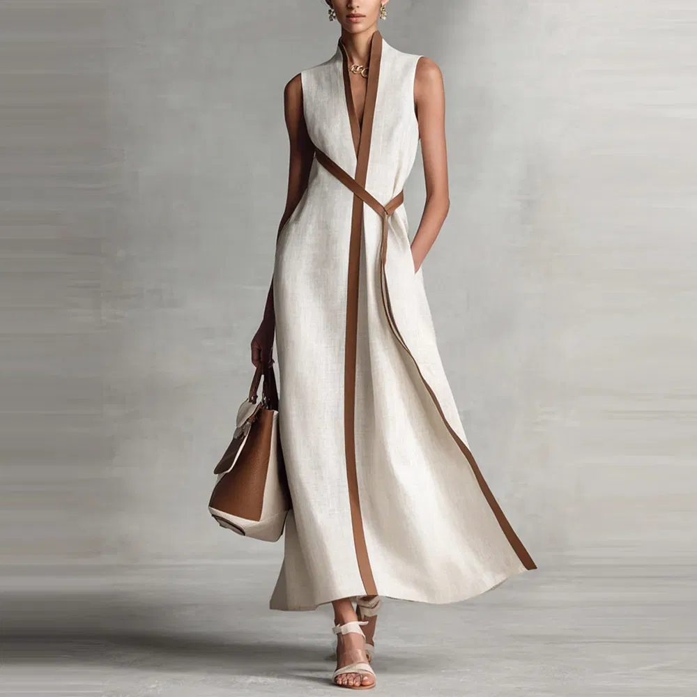 Vestido Casual Sem Mangas Chic para Mulheres em Cores Fashionáveis