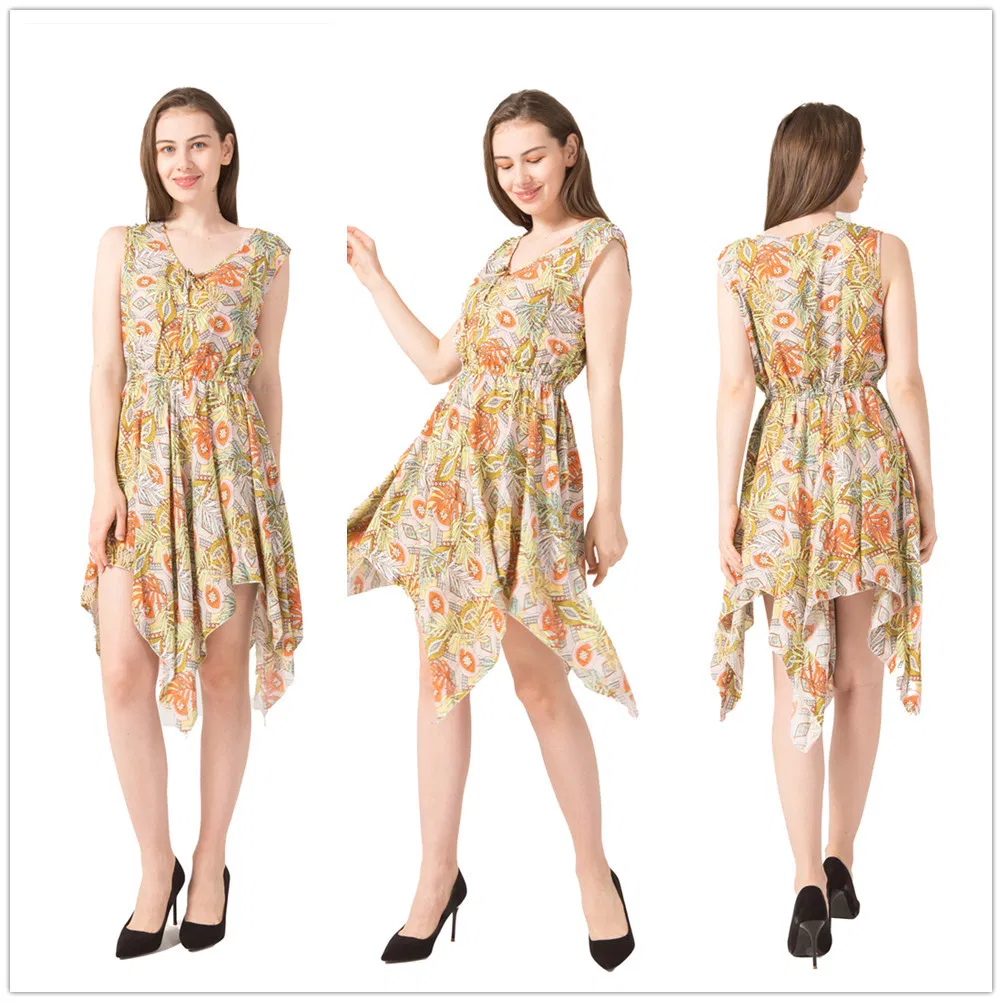 Vestido Casual de Verão com Estampa Floral para Mulheres, Vestido Elegante de Praia Boêmio para Senhoras