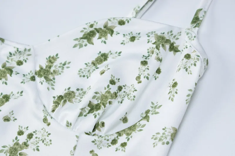 Novo Estilo Elegante Casual Curto Sem Mangas Vestido Floral Impresso