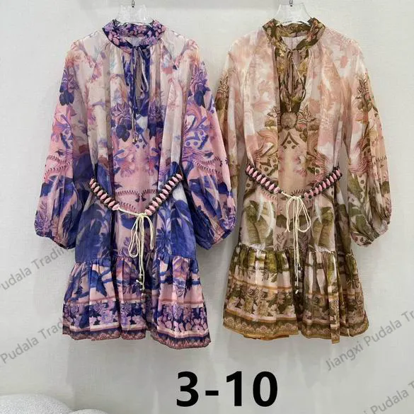 Vestido solto vintage impresso casual de verão para mulheres