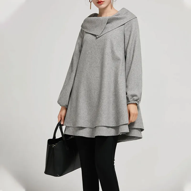 Vestido Tunic Inverno Estiloso para Uso Casual Diário