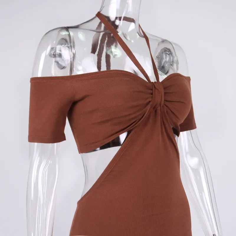 Vestido longo de verão casual, sem mangas, de malha para mulheres