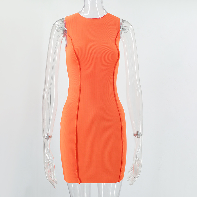 Vestido Casual Sem Mangas Bodycon Curto para Mulheres, Levanta o Bumbum de Verão em Malha