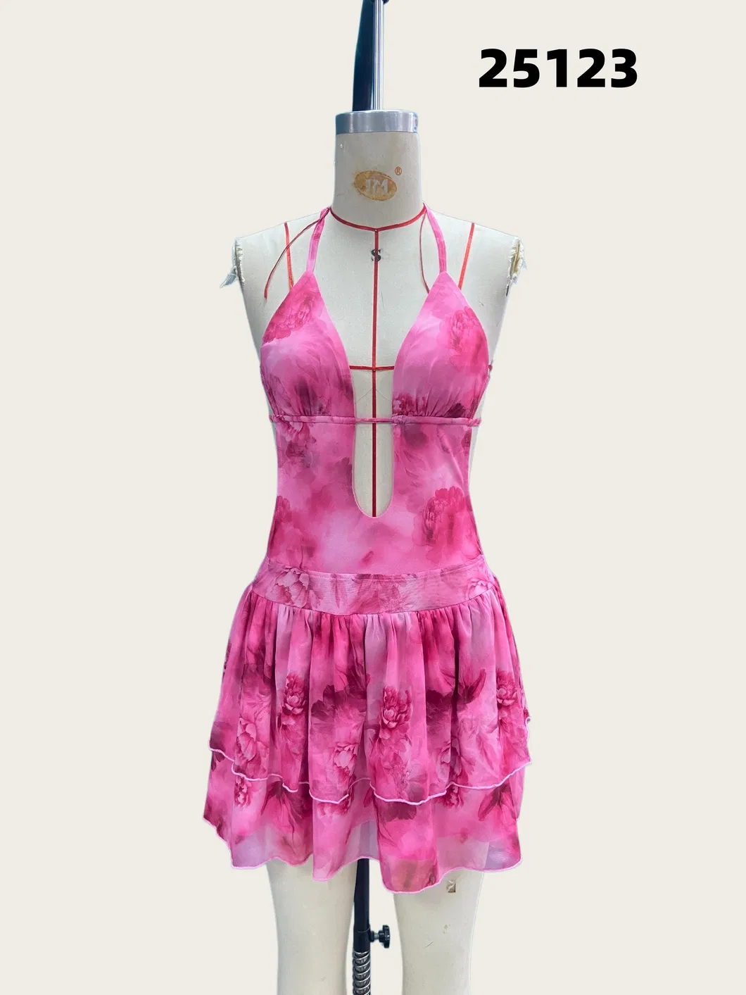 Vestido Mini de Algodão com Bordado de Sol em Tamanho Plus - Vestido Casual Boho com Cintura Smock