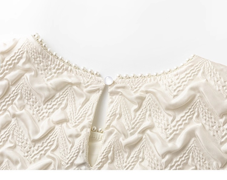 Vestido Casual Feminino de Manga Curta com Gola Redonda em Mistura de Lyocell de Alta Qualidade com Saia Reta por Atacado em Boutique