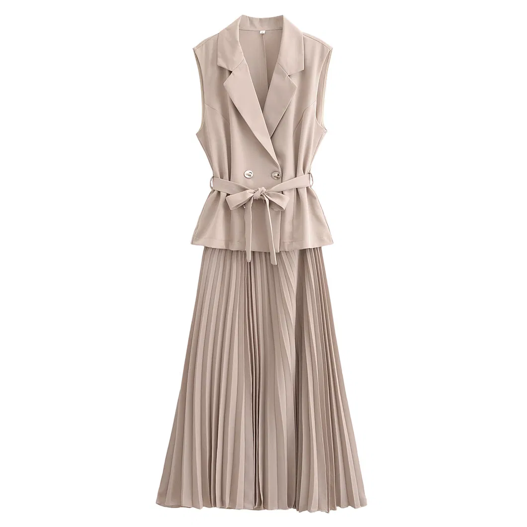 Vestido Midi Plissado Casual