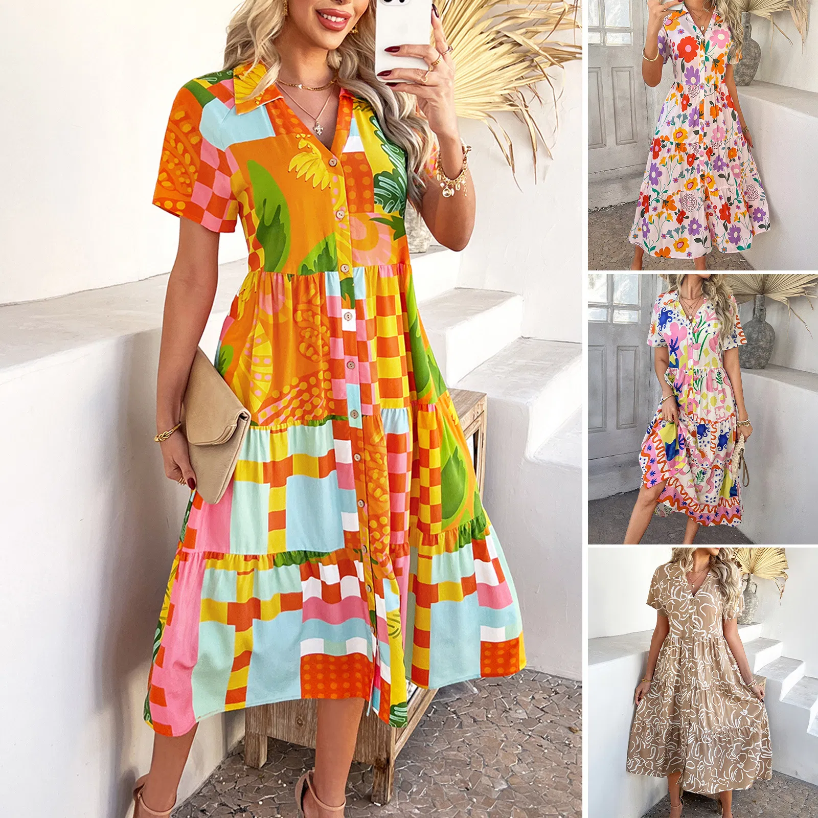 Vestido Longo Floral de Verão Feminino
