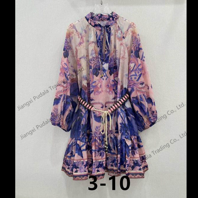 Vestido solto vintage impresso casual de verão para mulheres