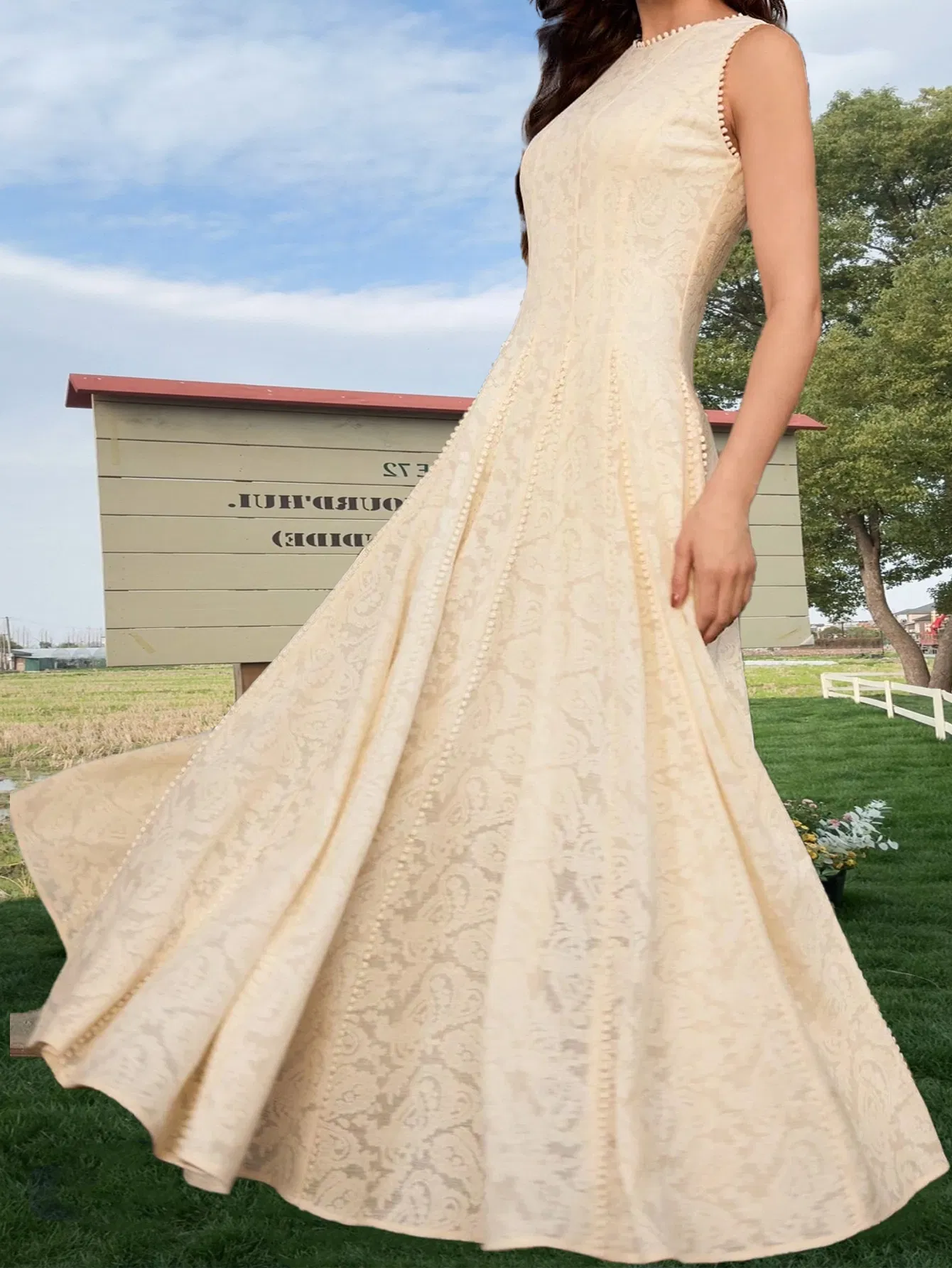 Vestido Casual Sem Mangas Simples Moderno com Confortável Mistura de Algodão