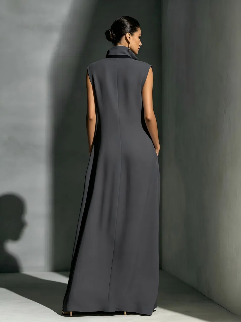 Sexy V-Neck Color Block Casual Maxi Dress