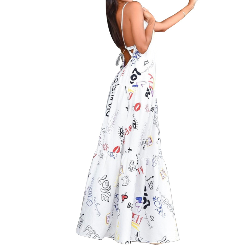 Conjunto de Roupas Femininas, Moda Praia, Vestidos Longos Sem Costas para Mulheres, Vestidos Casuais Boho, Verão para Mulheres