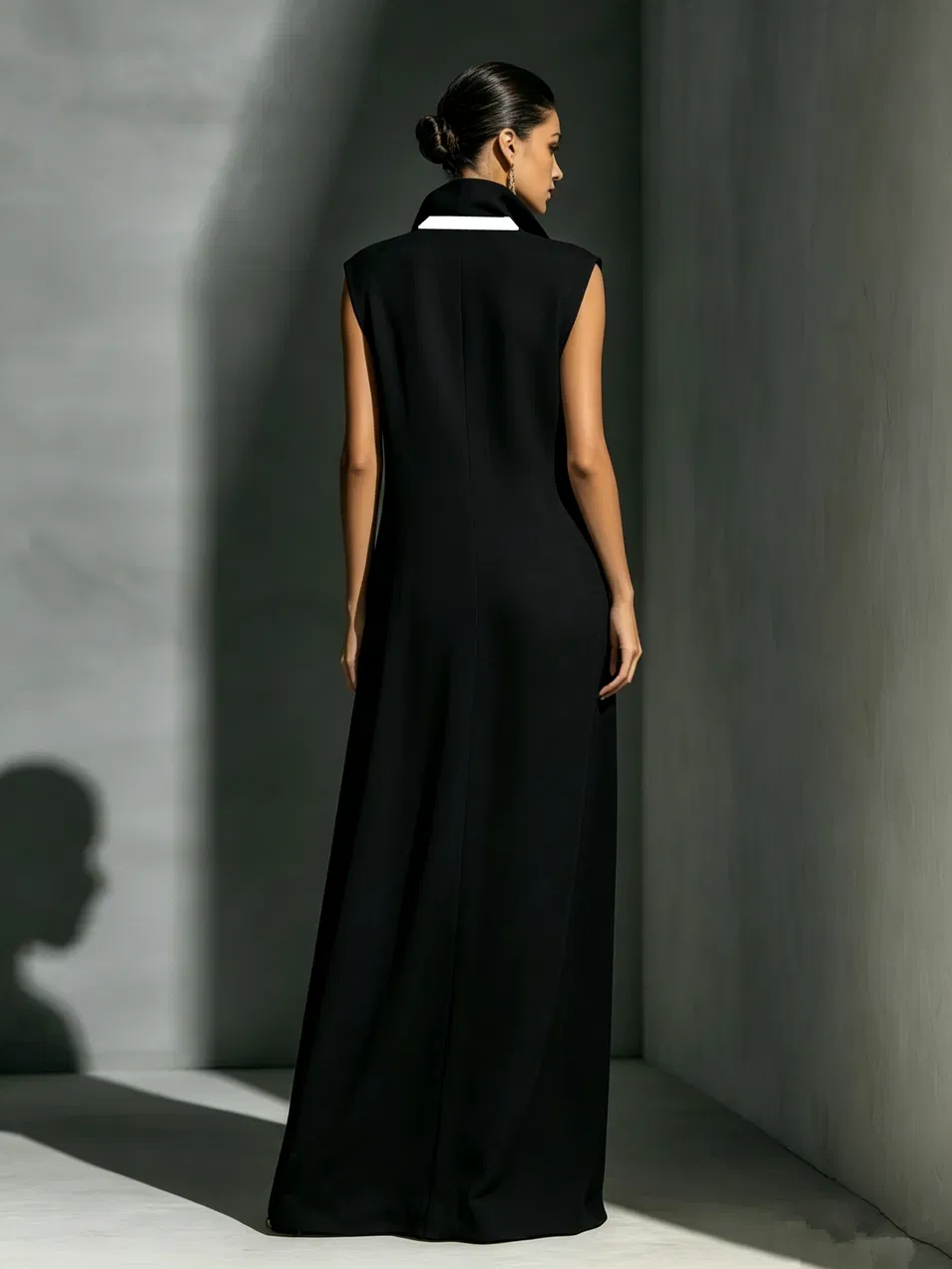 Sexy V-Neck Color Block Casual Maxi Dress