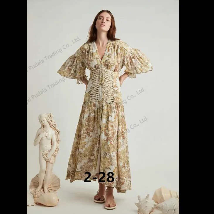 Vestido Casual Plus Size Personalizado de Comprimento Médio Solto para Mulheres