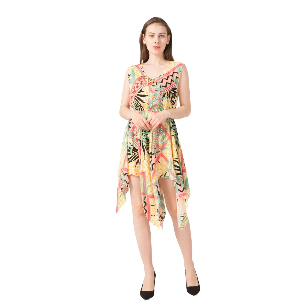 Vestido Casual de Verão com Estampa Floral para Mulheres, Vestido Elegante de Praia Boêmio para Senhoras