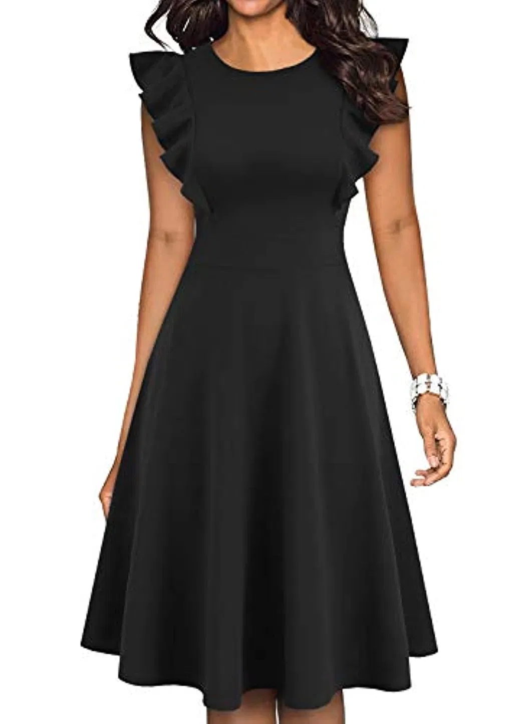 Vestidos de Festa Casuais em A Linha com Renda Floral Vintage para Mulheres