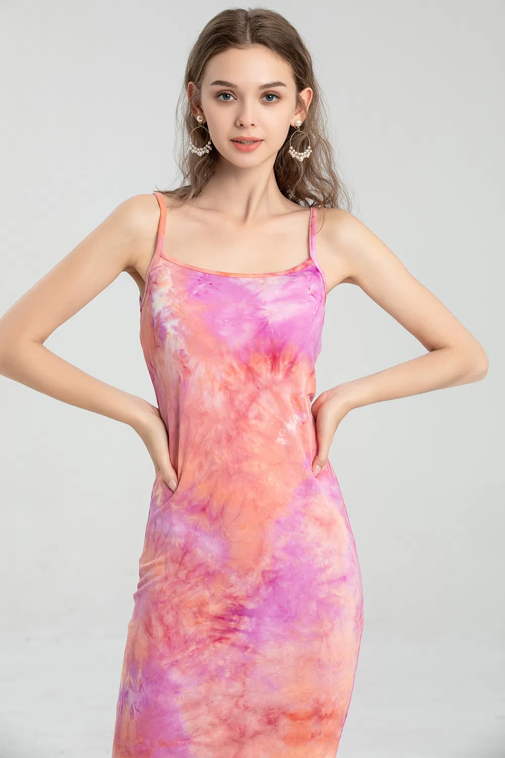 Vestido de Verão Casual Largura Solta em Algodão com Alças Finas para Meninas