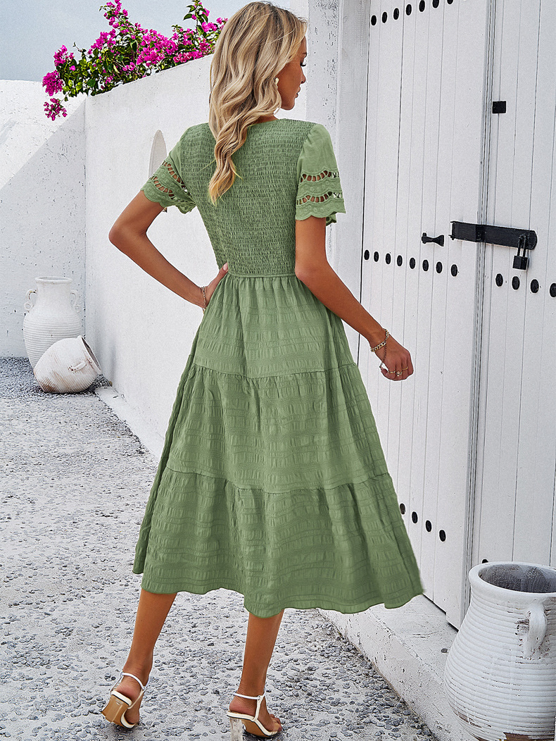 Vestido Casual Detalhe Tecido