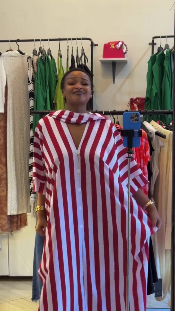 Vestido Casual Listrado Solto de Mulheres Africanas da Primavera
