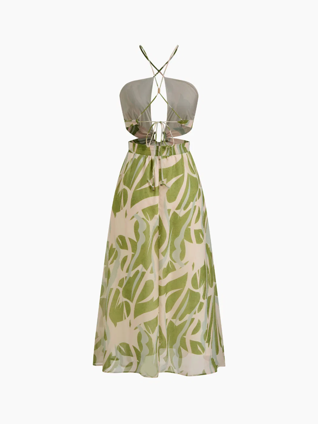 Vestido longo sem costas de chiffon com decote em V, floral e casual para mulheres