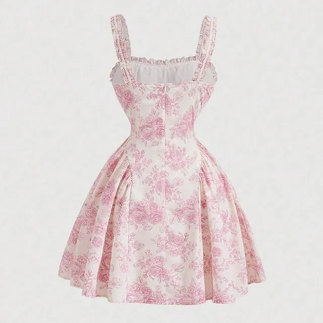 Vestido Floral Sem Mangas Casual Boho Mini