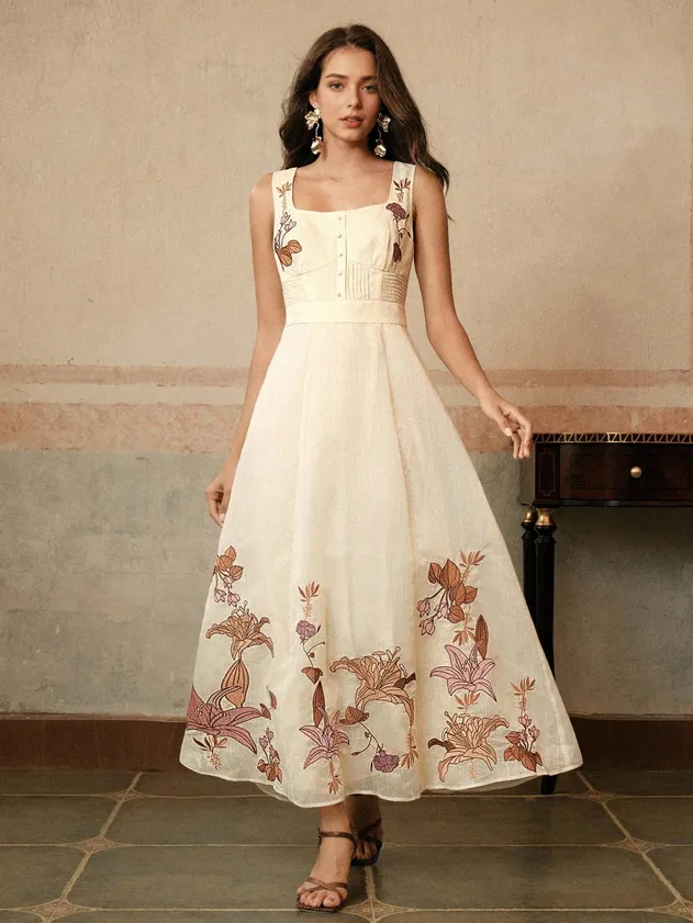 Vestido Cami Floral Rustico para Mulheres
