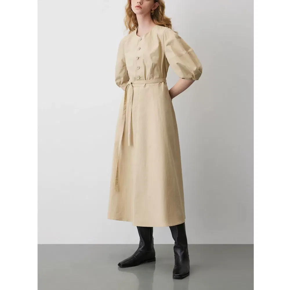 Detalhe do vestido de algodão